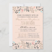 Invitation Fleurs fantaisies et diamants 75e anniversaire (Devant)