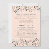 Invitation Fleurs fantaisies et diamants 80e anniversaire (Devant)