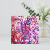 Invitation FLEURS FANTAISISTES BLANC ROSE Fête du cœur floral (Debout devant)