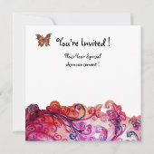 Invitation FLEURS FANTAISISTES BLANC ROSE Fête du cœur floral (Dos)