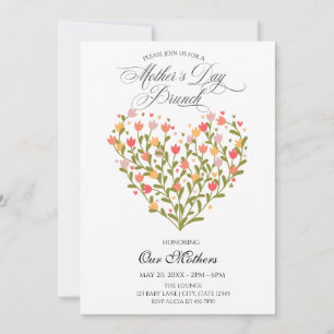 Invitation Fleurs Fête des mères Brunch