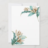 Invitation Fleurs Feuille Brunch & Fête des mariées Bubbly (Dos)