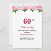 Invitation Fleurs & Feuilles de Laurier 40e, 60e Anniversaire (Devant)
