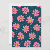 Invitation Fleurs Filles mignonnes Pastel Rose & Bleu Anniver (Dos)