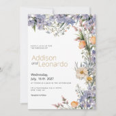 Invitation Fleurs fleur sauvage de campagne Mariage rustique (Devant)