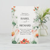 Invitation Fleurs fleurs sauvages d'aquarelle Mariage bohème (Debout devant)