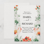 Invitation Fleurs fleurs sauvages d'aquarelle Mariage bohème (Devant / Derrière)