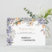 Invitation Fleurs fleurs sauvages de pays Merci rustique (Debout devant)