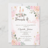 Invitation Fleurs Flocons de Neige Brunch & Bulles Réception  (Devant)