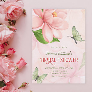 Invitation Fleurs floraison papillons enterrement de vie de j