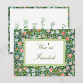 Invitation Fleurs Floral (Devant / Derrière)