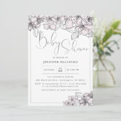 Invitation Fleurs florales à main rousse Baby Girl Douche (Debout devant)