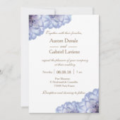 Invitation Fleurs florales blanches blanches lilas or mariage (Devant)