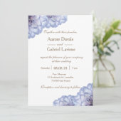 Invitation Fleurs florales blanches blanches lilas or mariage (Debout devant)