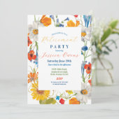 Invitation Fleurs florales de couleur d'été pour les femmes à (Debout devant)