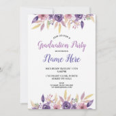 Invitation Fleurs florales d'invitation de fête de remise des (Devant)