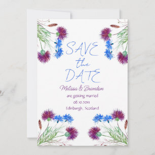 Invitation Fleurs florales écossaises de chardon Mariage rust