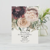 Invitation Fleurs florales floutantes glam Mariage botanique (Debout devant)