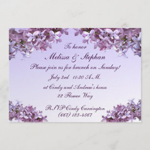 Invitation Fleurs florales Lilac Mariage Brunch
