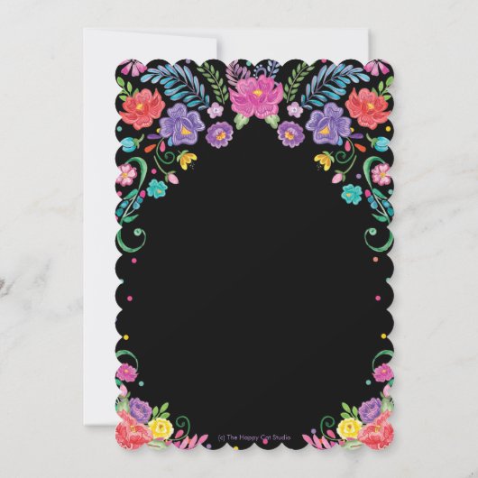 Invitation Fleurs florales mexicaines fête d'anniversaire (Dos)