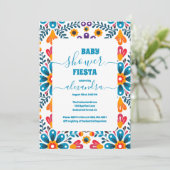 Invitation Fleurs florales mexicaines Fiesta Baby shower fill (Debout devant)