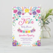 Invitation Fleurs florales mexicaines Fiesta Baby shower fill (Debout devant)