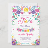 Invitation Fleurs florales mexicaines Fiesta Baby shower fill (Devant)