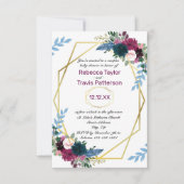 Invitation Fleurs florales Mod Plum V - 3x5 Baby shower de co (Devant)