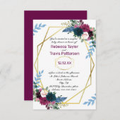 Invitation Fleurs florales Mod Plum V - 3x5 Baby shower de co (Devant / Derrière)