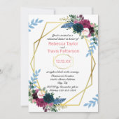 Invitation Fleurs Florales Mod Rose V - Dîner de Répétition (Devant)