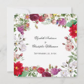 Invitation Fleurs florales Répétition Mariage officielle (Dos)