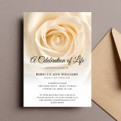 Invitation Fleurs florales roses Célébration de la vie funéra