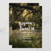 Invitation Fleurs florales rustiques Enchantées Fleurs de for (Devant / Derrière)