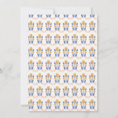 Invitation Fleurs folk mignonnes Scandi en Baby shower bleu (Dos)