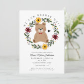 Invitation Fleurs folkloriques Baby shower d'attente de l'our (Debout devant)