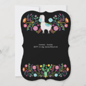 Invitation Fleurs folkloriques de Fiesta mexicaine Llamas N'I (Dos)