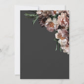 Invitation Fleurs foncées modernes Fête des mariées noire (Dos)