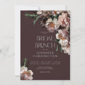 Invitation Fleurs foncées modernes Fleurs Bourgogne Brunch nu (Devant)