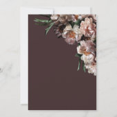 Invitation Fleurs foncées modernes Fleurs Bourgogne Brunch nu (Dos)