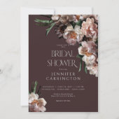 Invitation Fleurs foncées modernes fleurs Fête des mariées Bo (Devant)