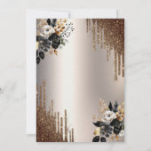 Invitation Fleurs foncées Parties scintillant Drives Ivory Re (Dos)