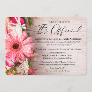 Invitation Fleurs Fraîches Fleuriste C'est officiel Mariage