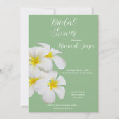 Invitation Fleurs Frangipani blanches, sur Sage, Nuptiale (Devant)