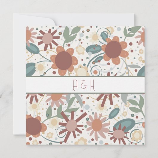 Invitation Fleurs gaies Inspiriity Mariage Fun moderne (Dos)