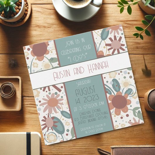 Invitation Fleurs gaies Inspiriity Mariage Fun moderne