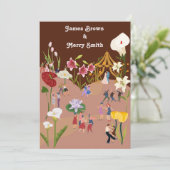 Invitation Fleurs géantes Danser Mariage de fête (Debout devant)