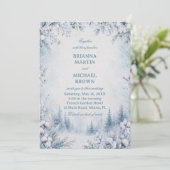 Invitation Fleurs givrees au-dessus de l'hiver (Debout devant)