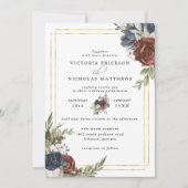 Invitation Fleurs givrees | Mariage botanique d'hiver (Devant)