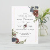 Invitation Fleurs givrees | Mariage botanique d'hiver (Debout devant)