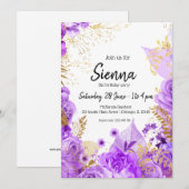 Invitation Fleurs glam chic modernes pour toutes les occasion (Devant / Derrière)